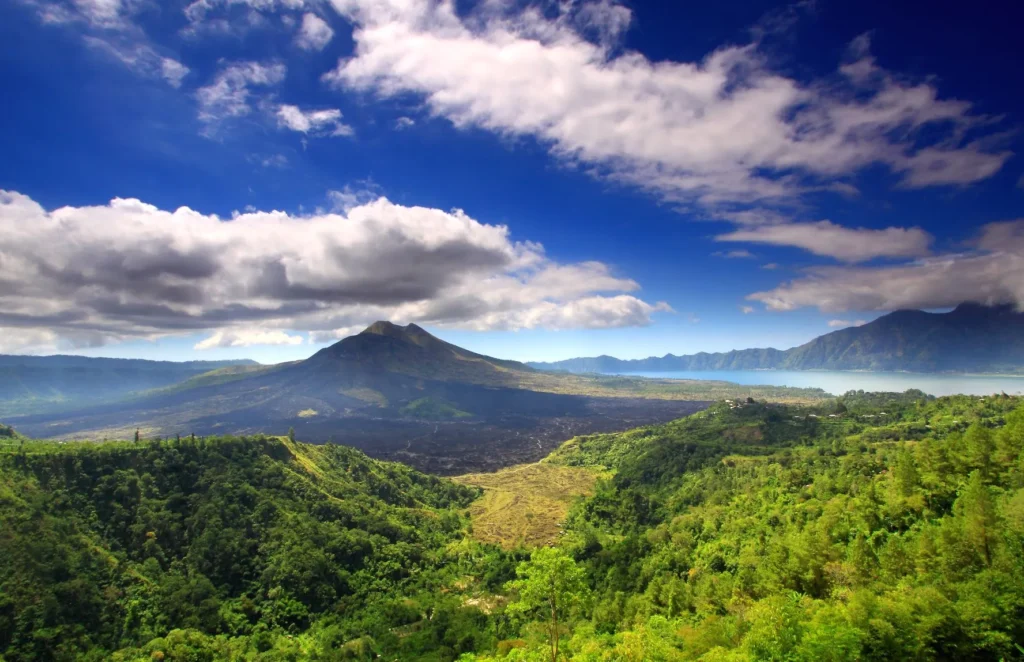 Images of Mount Batur near Kintamani in Bali